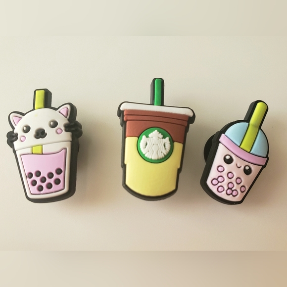 5 x New Croc Charms / Jibbitz, Boba and Starbucks Style - Picture 2 of 3